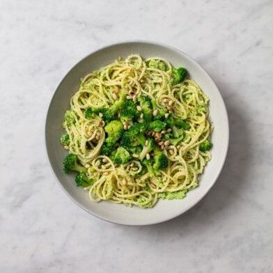 spaghetti med brokkoli og pinjekjerner, middelhavskosthold